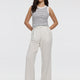 Linen-Blend Straight-Leg High-Rise Pant - Curvy Fit