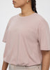 Crew-Neck Tee with Bubble Hem