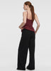 Wide-Leg High-Rise Pull-On Piqué Pant