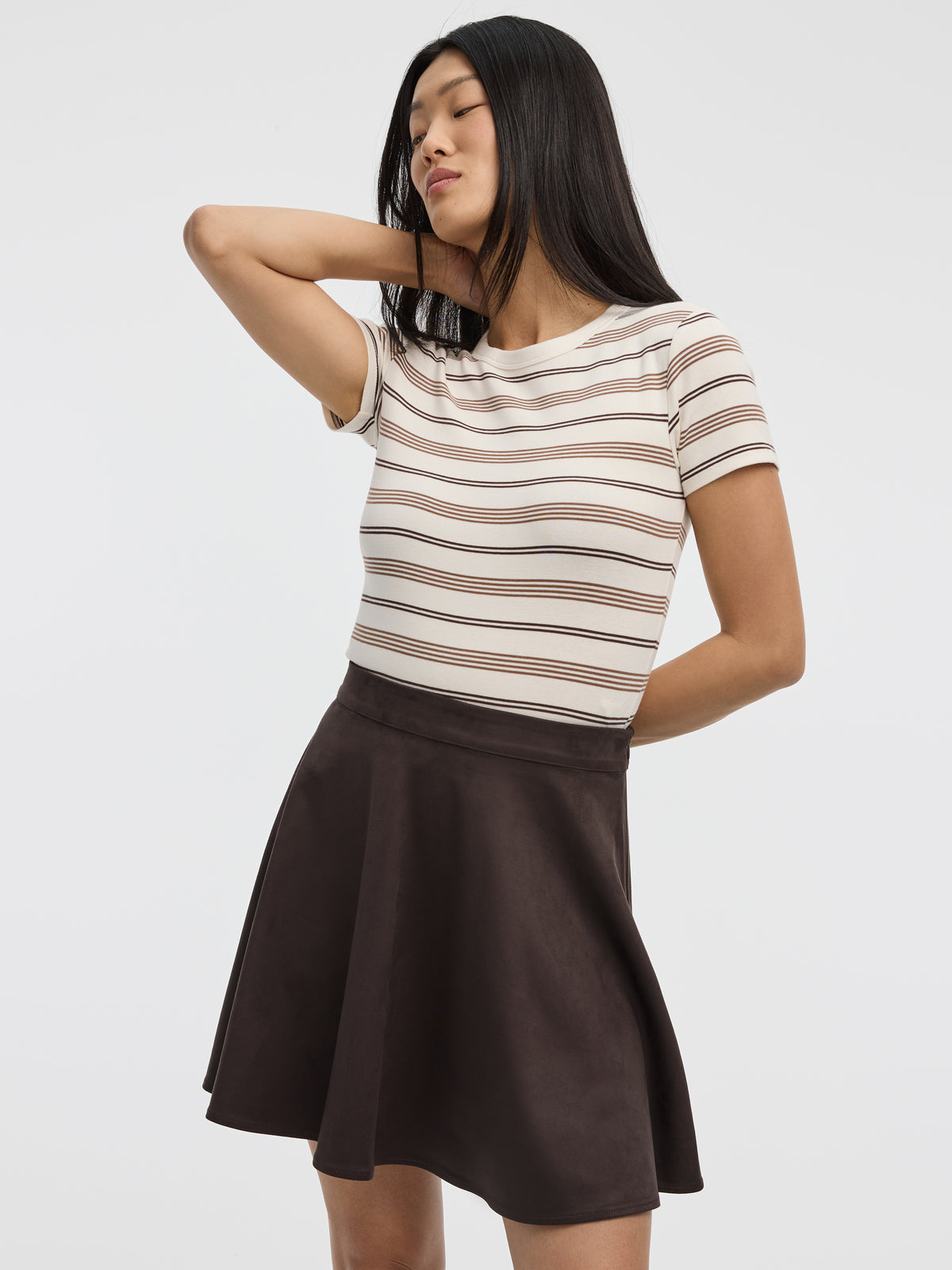 Women’s Striped Ribbed Crew-Neck T-Shirt – Fitted Comfort | Reitmans
