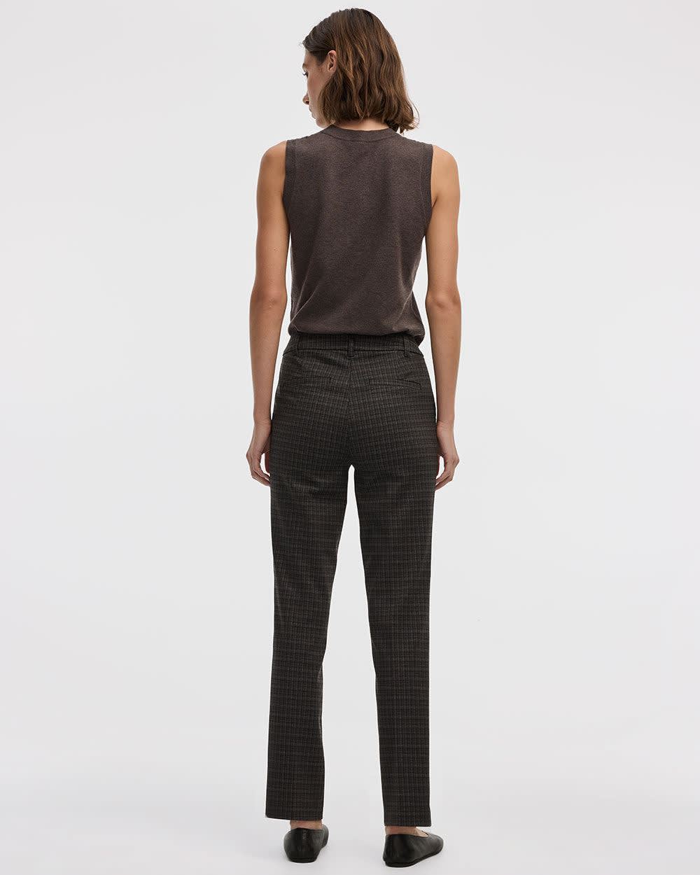 Straight-Leg High-Rise Plaid Pants - The Modern Stretch (R)