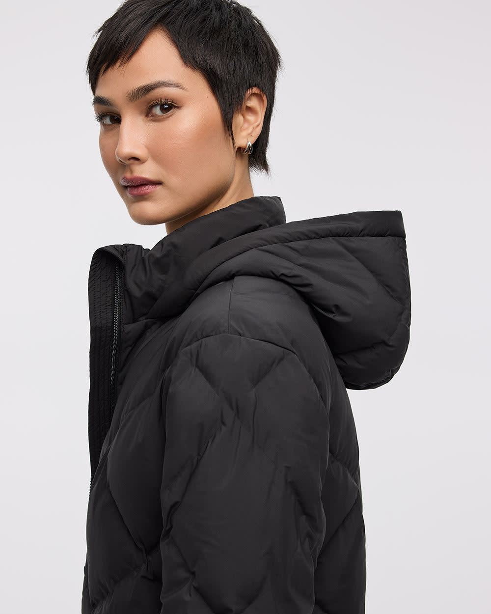 Long Hooded Puffer Jacket