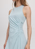 Sleeveless Midi Dress with Draped Waistband