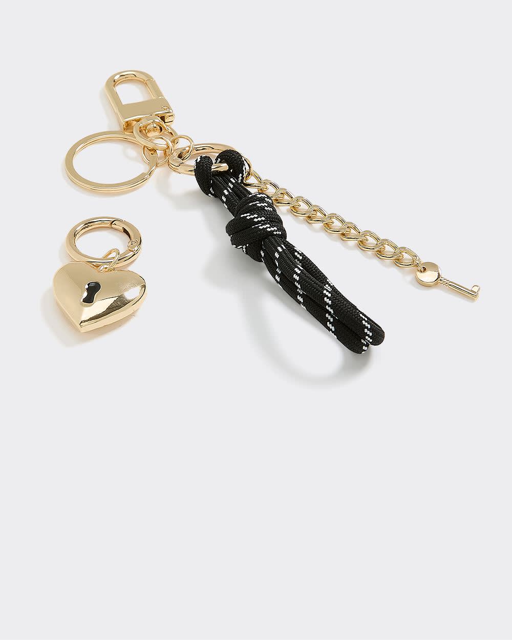 Key and Heart Bag Charm