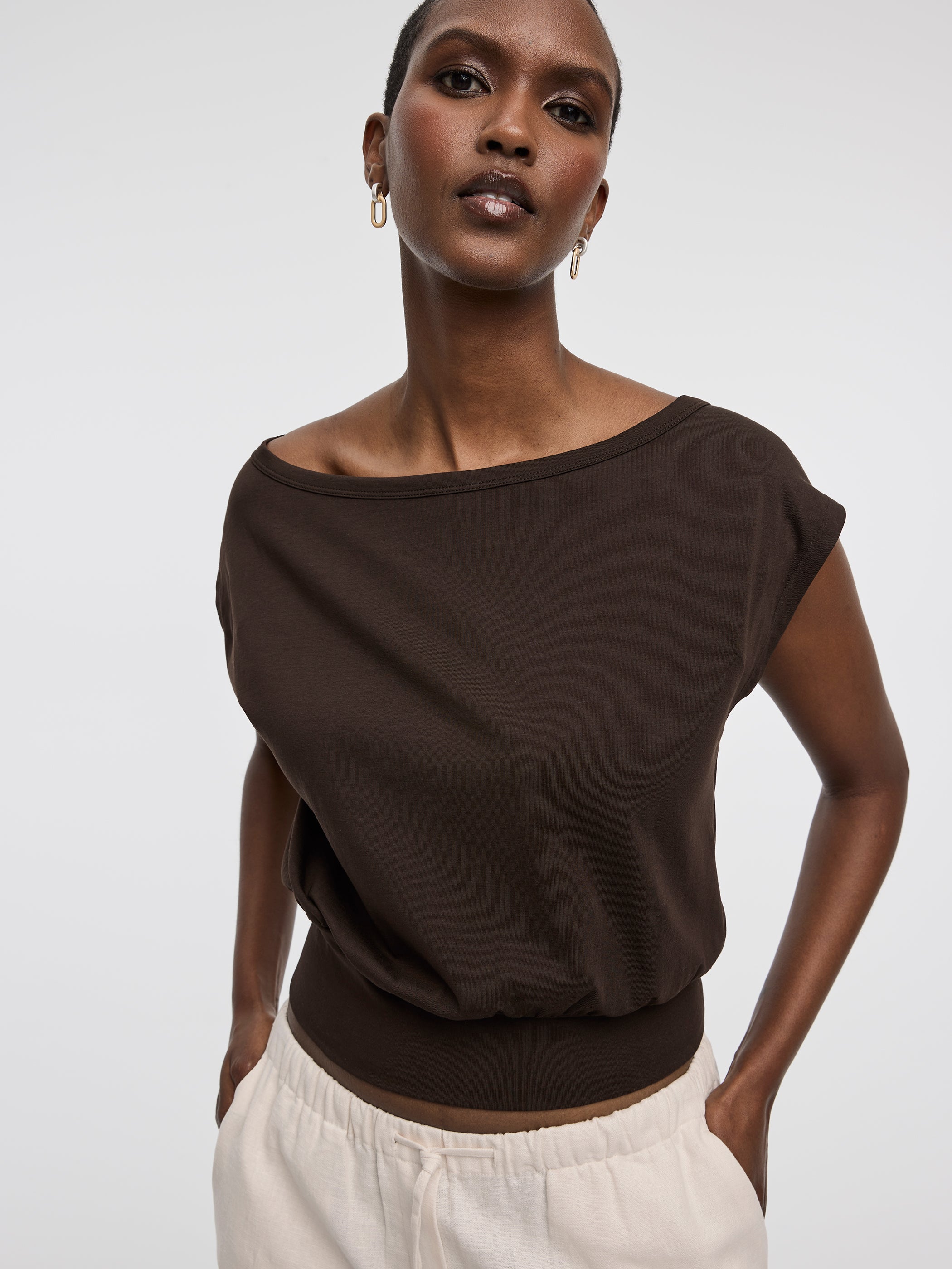 Short-Sleeve Off-the-Shoulder Top