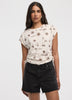 Extended-Sleeve Shirred Tee with Drawstrings