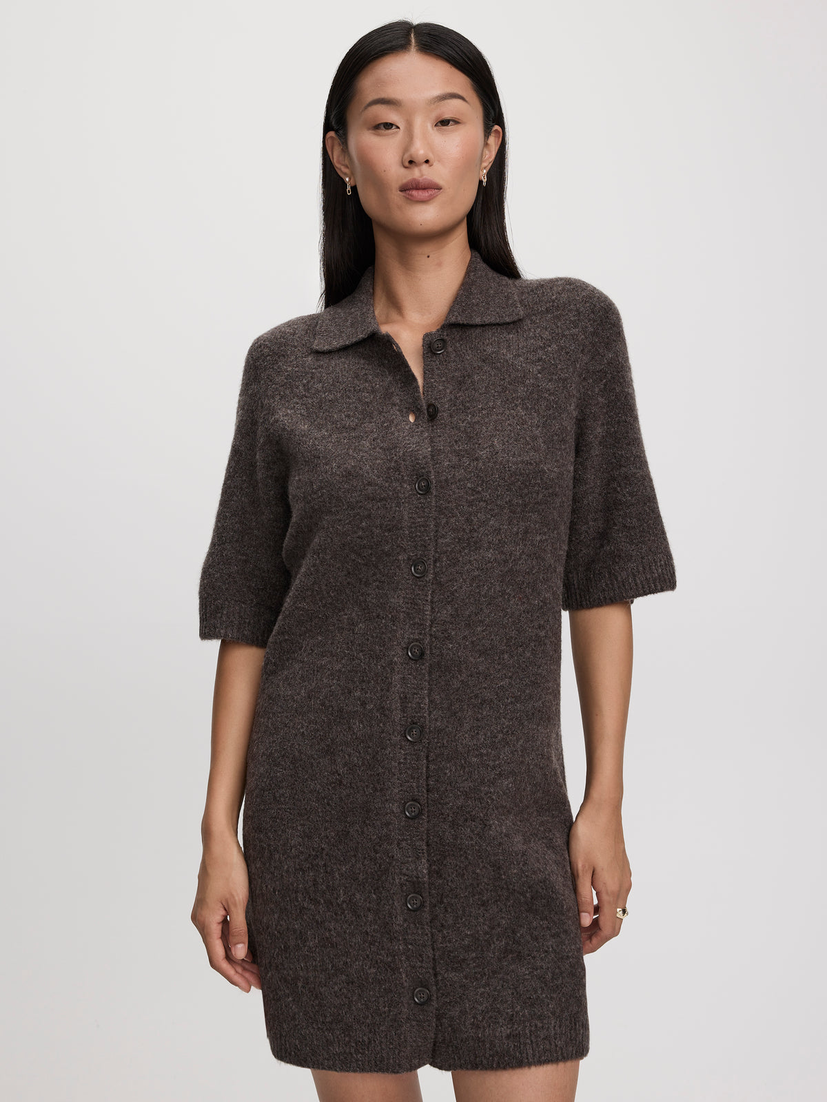 Short-Sleeve Polo Mini Dress