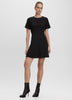 Short-Sleeve Crew-Neck Fit-and-Flare Dress