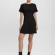 Short-Sleeve Crew-Neck Fit-and-Flare Dress