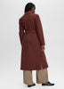 Wool-Blend Long Jacket with Sash