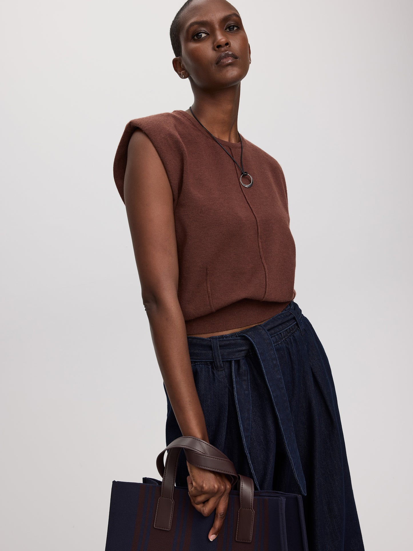 Sleeveless Crew-Neck Sweater Vest