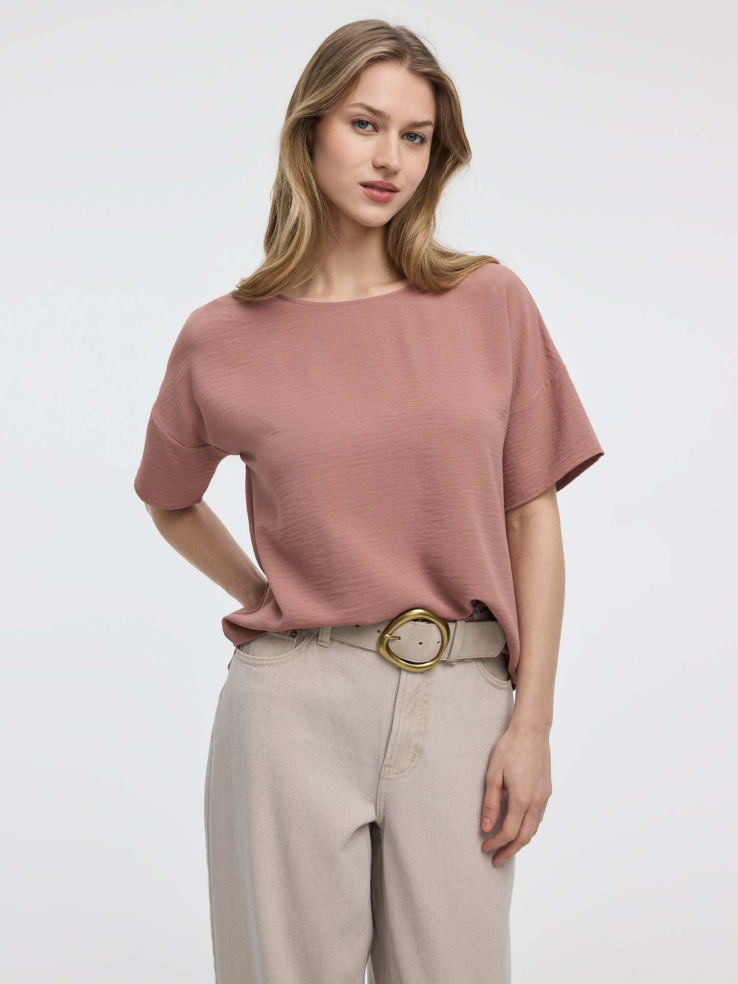 Crew-Neck T-Shirt Blouse