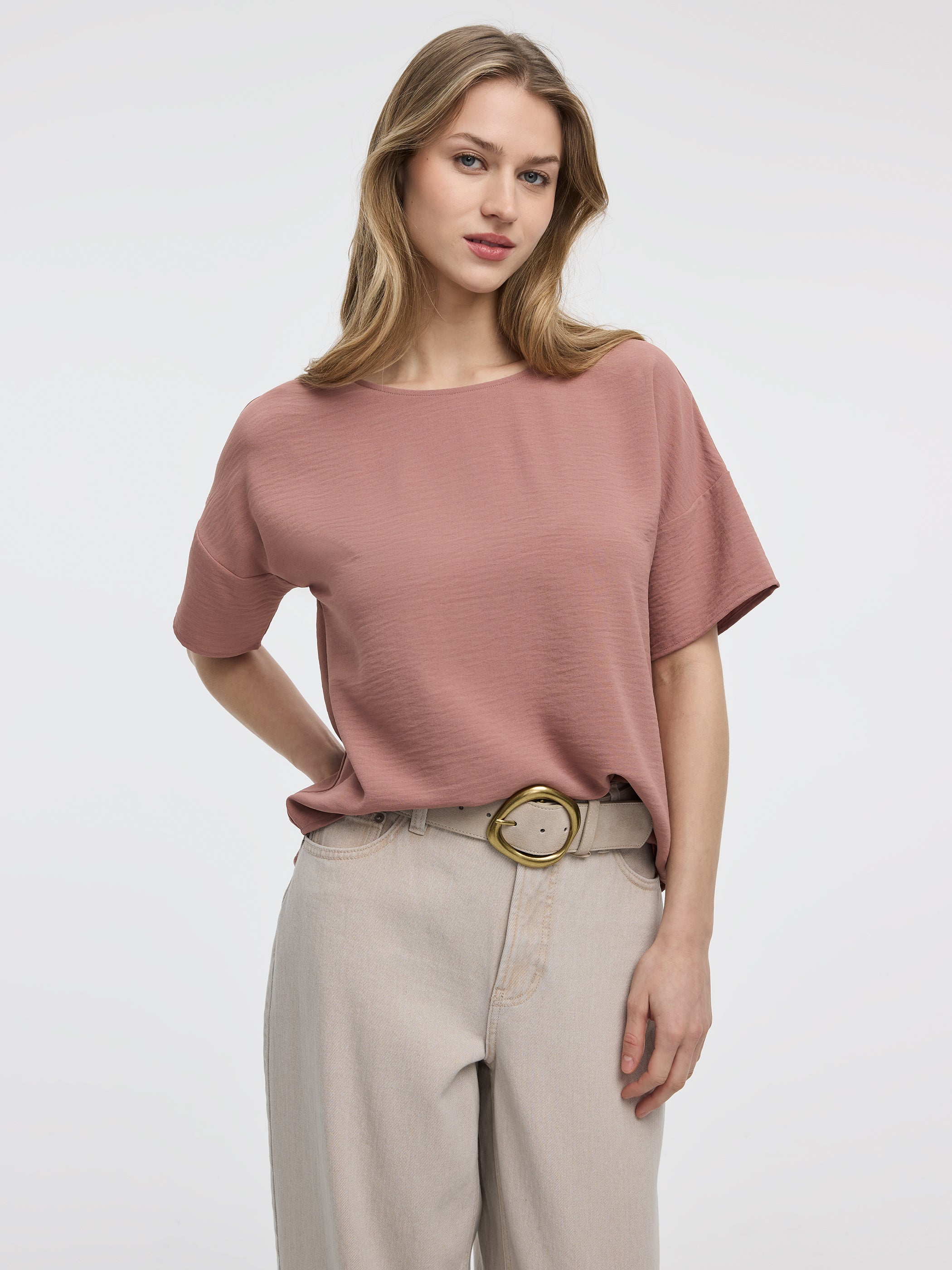 Crew-Neck T-Shirt Blouse