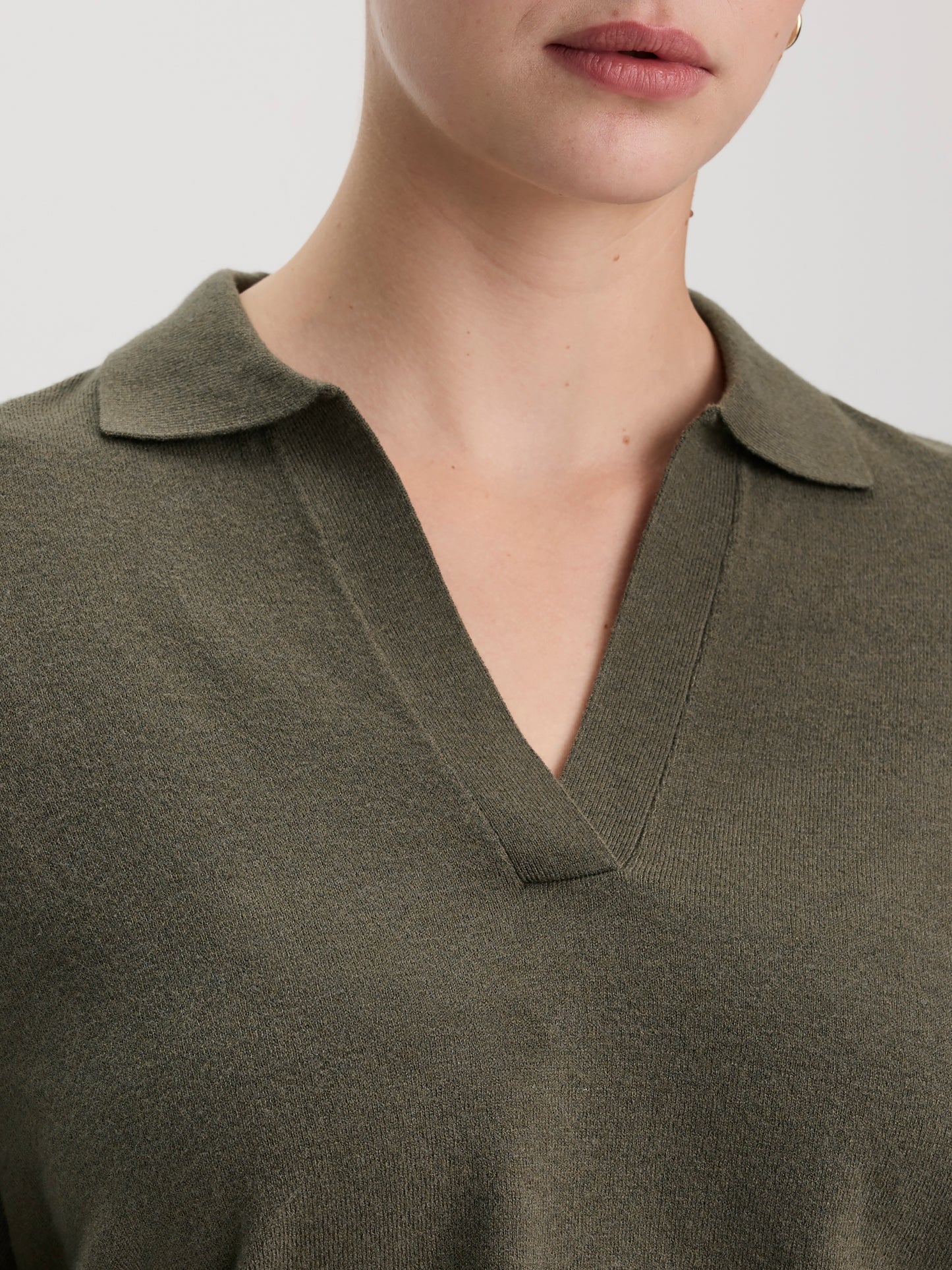 Long-Sleeve Sweater with Johnny Collar - R Essentials