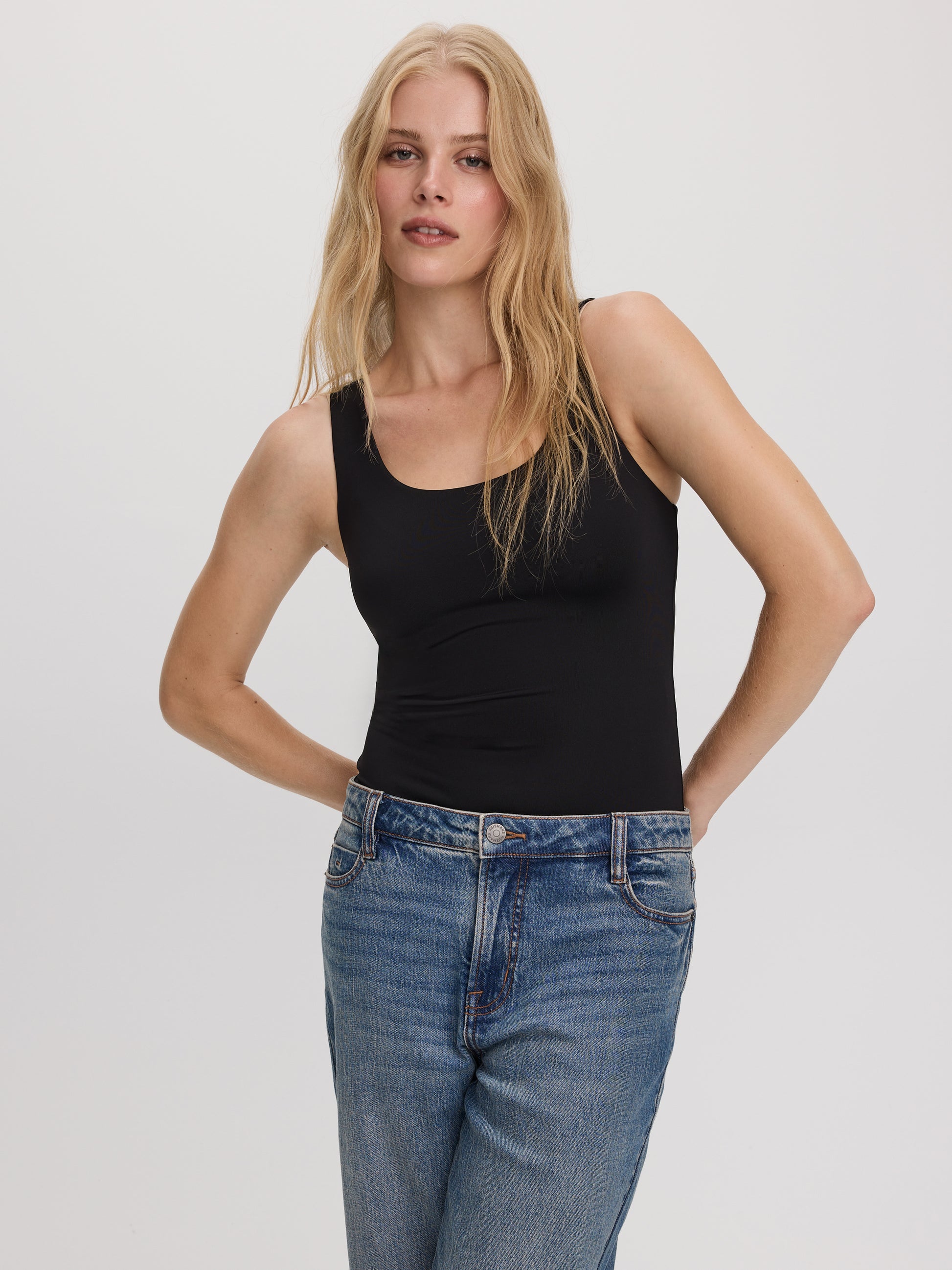 Sleeveless Scoop-Neck Bodysuit