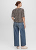 Crew-Neck Top with Short Flutter Sleeves