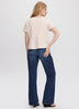 Short-Sleeve Crew-Neck Peplum Blouse