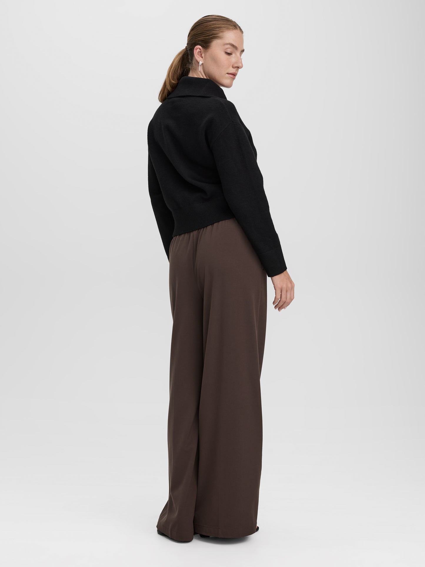 Long-Sleeve Half-Zip Mock-Neck Sweater