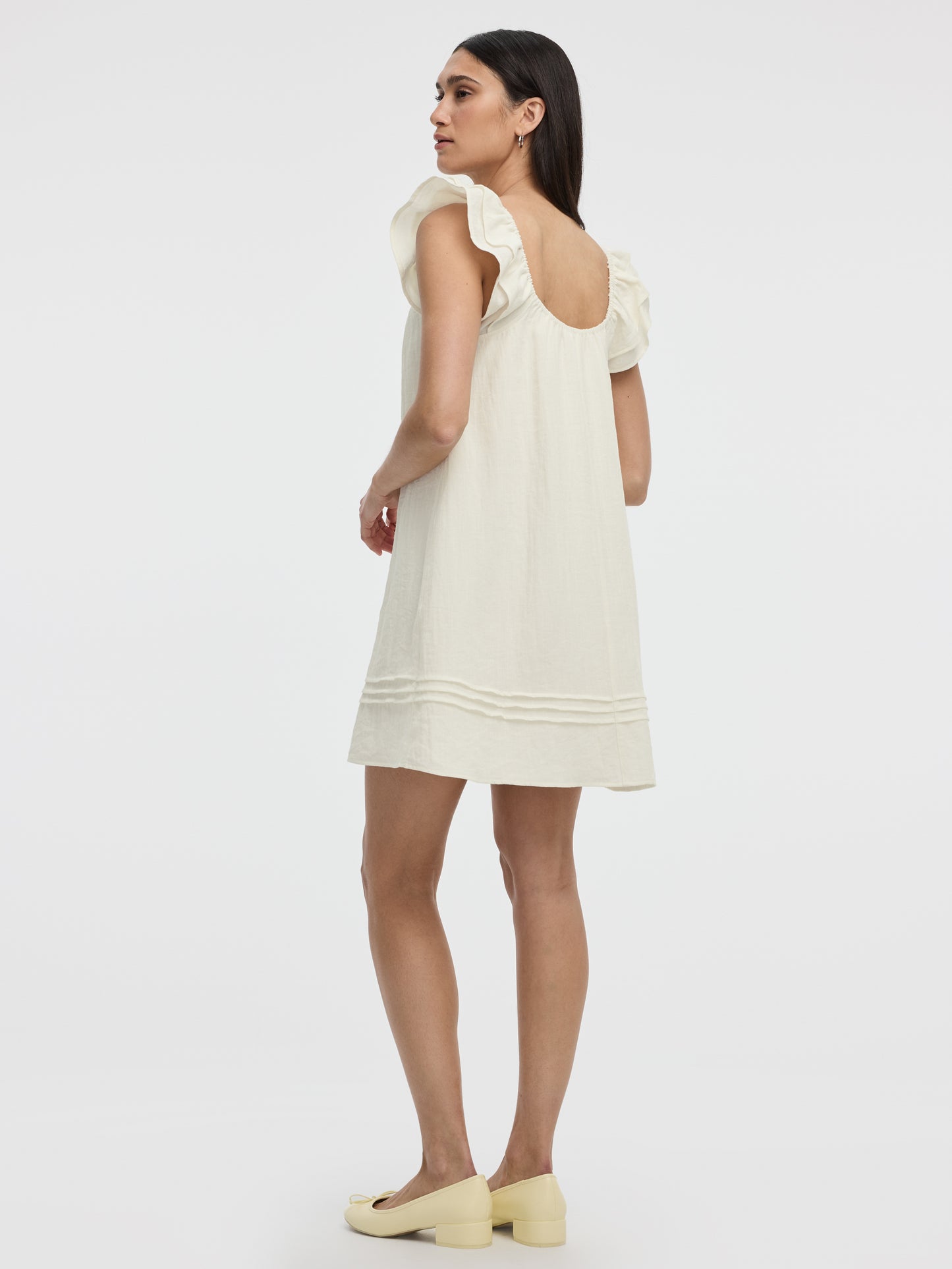 V-Neck Mini Dress with Ruffles