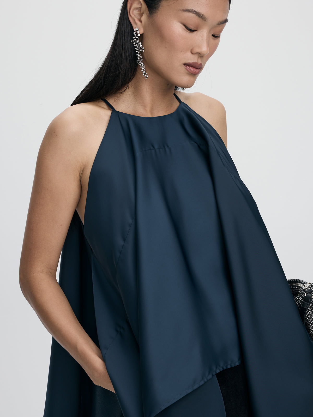Sleeveless Scarf Blouse