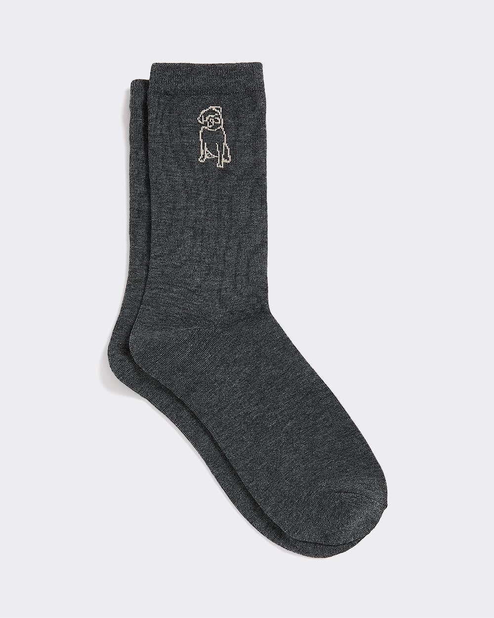 Crew Socks with Pug at Hem