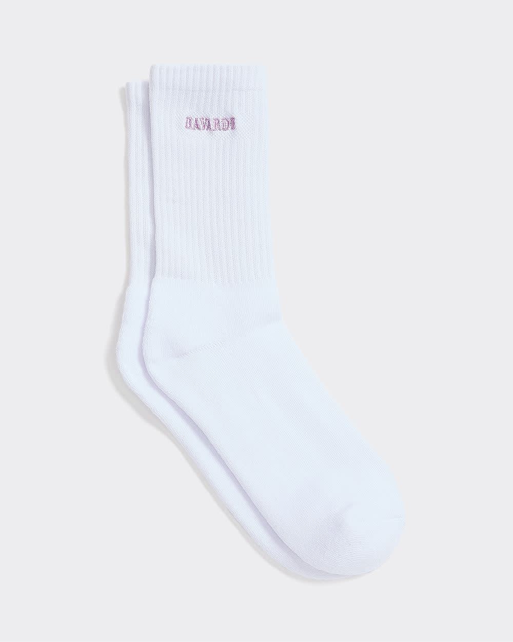Ribbed Socks with Word at Hem
