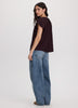 Split-Neck Blouse with Flutter Sleeves