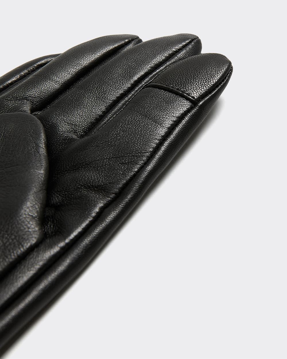 Gants en cuir avec manchettes zippées