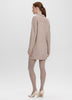 PlushSoft Long-Sleeve Cable-Knit Mini Dress with Johnny Collar