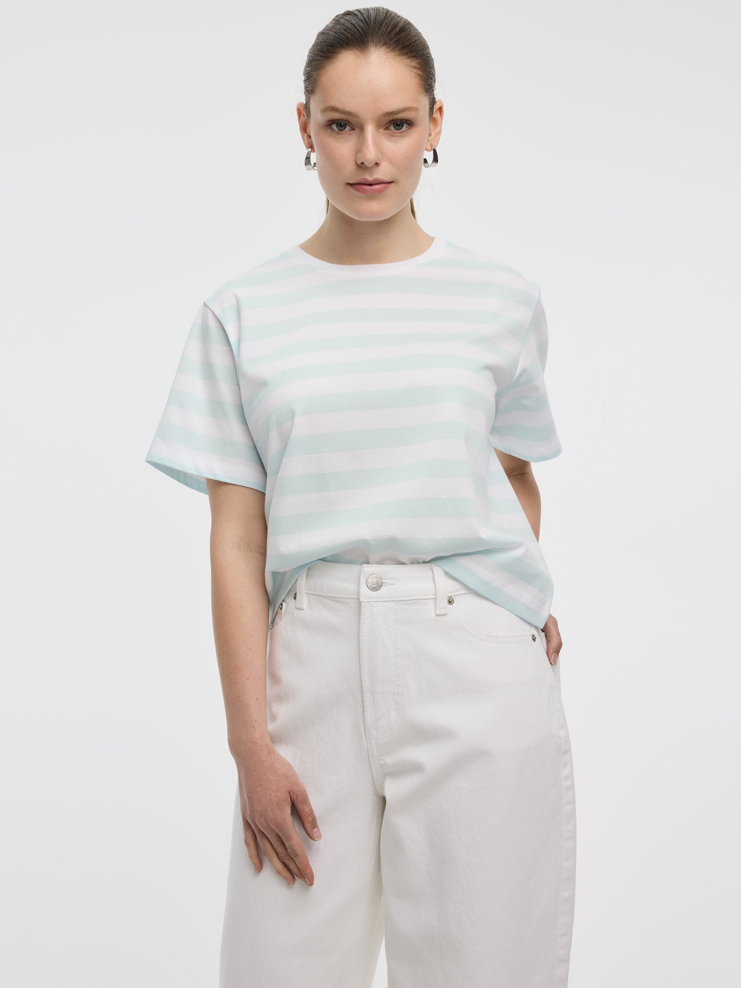 Striped Crew-Neck Boxy T-Shirt