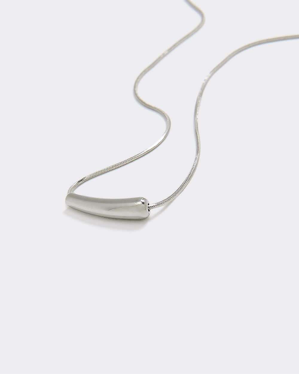 Stainless Steel Short Necklace with Tube Pendant