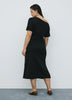 Short-Sleeve Off-the-Shoulder Midi Dress