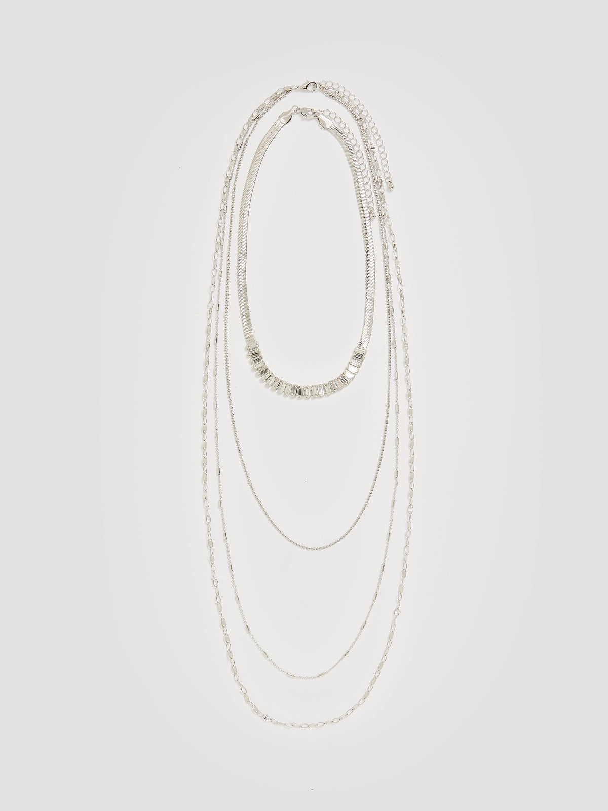Multilayer Necklace with Rhinestone Pendant