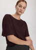 Crew-Neck Top with Short Flutter Sleeves