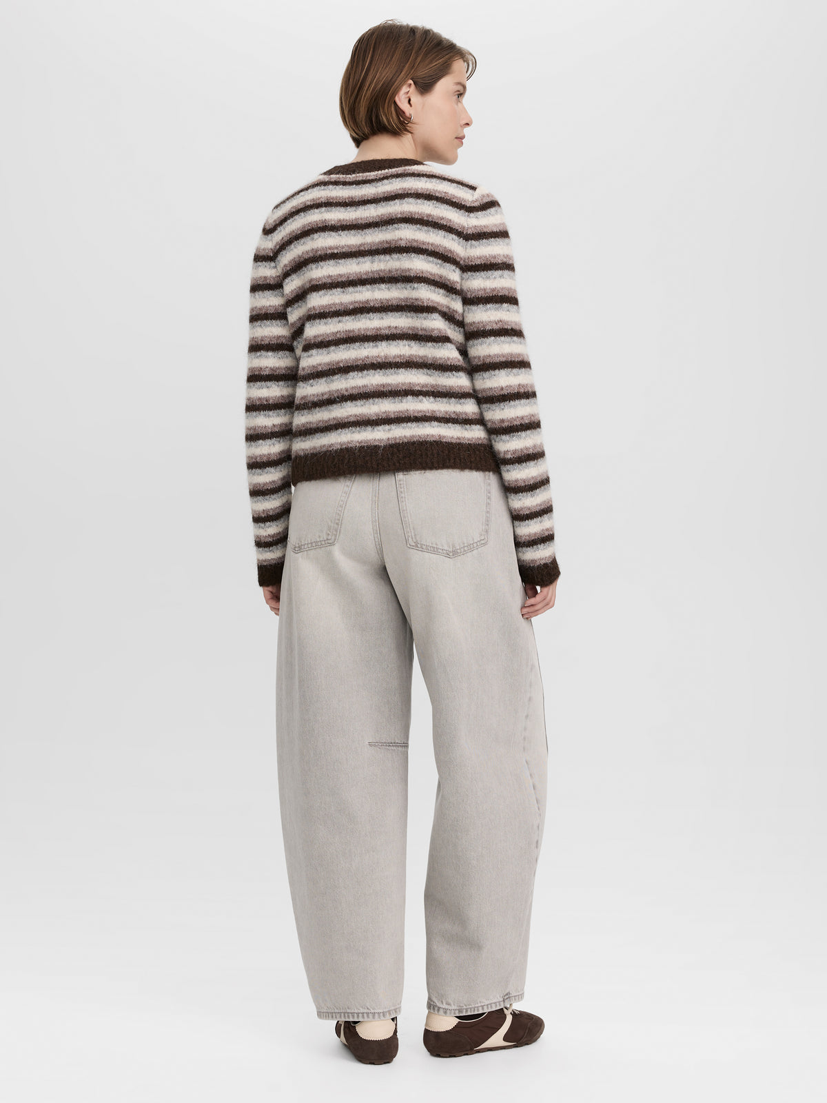 Crew-Neck Crop Cardigan