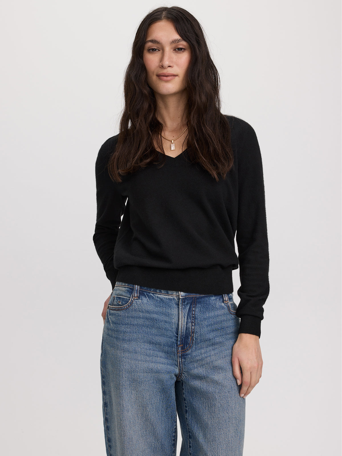 Chandail à manches longues pour femmes à col en V – Tricot doux | R ...