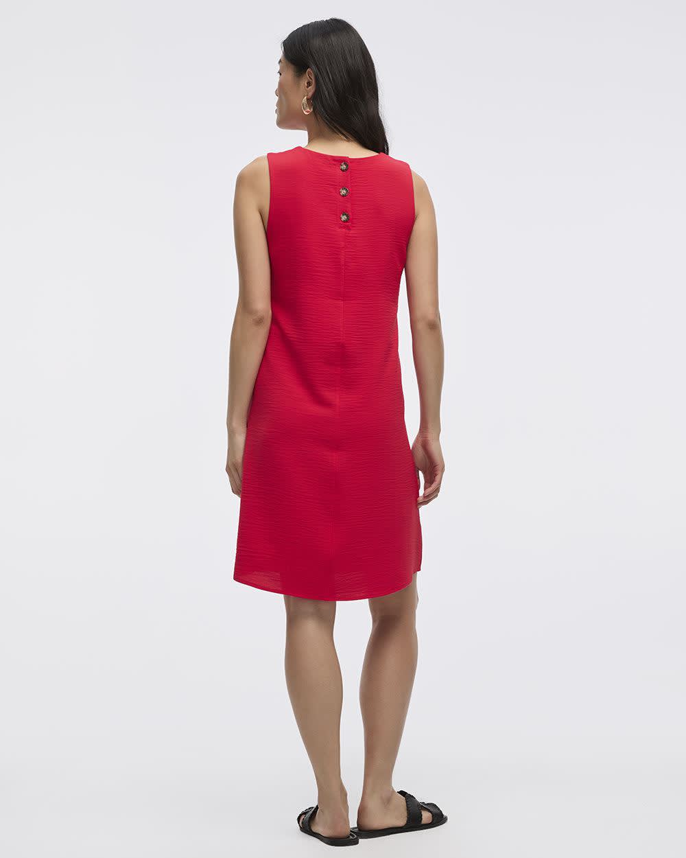 Sleeveless Crew-Neck Shift Dress