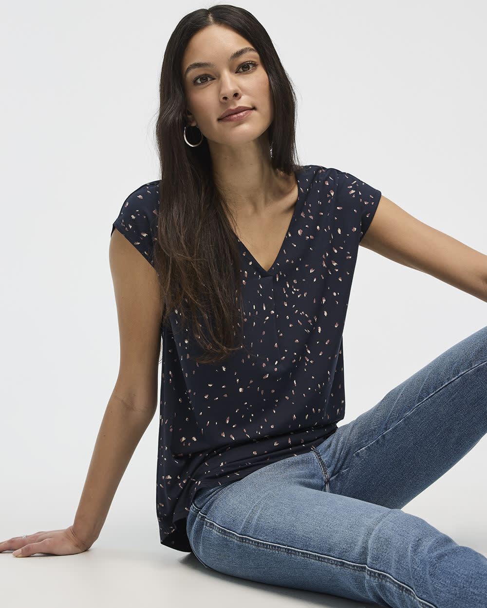 Extended-Sleeve V-Neck Tunic