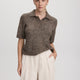 Short-Sleeve Polo Sweater