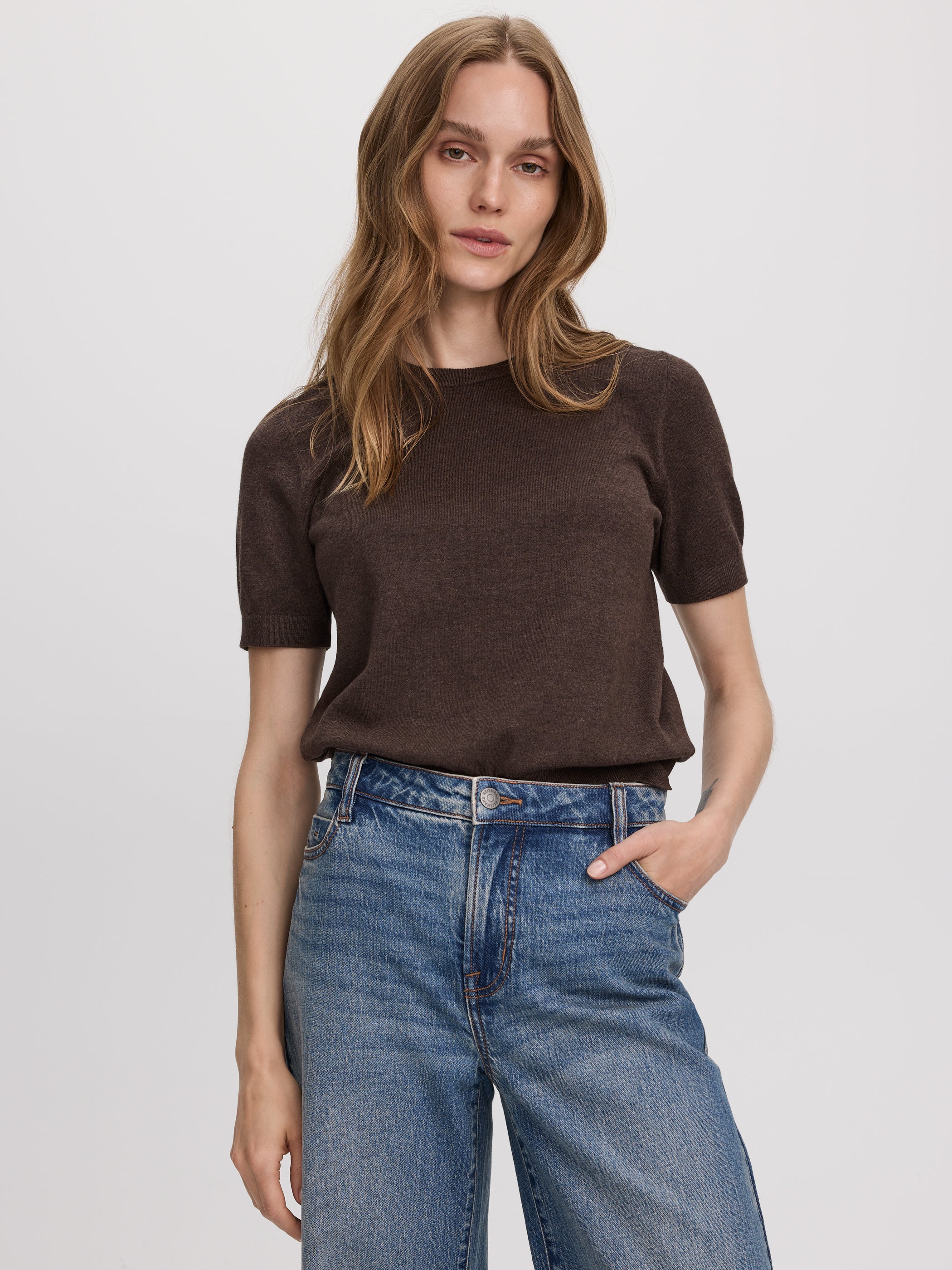 Short-Sleeve Crew-Neck Sweater - R Essentials