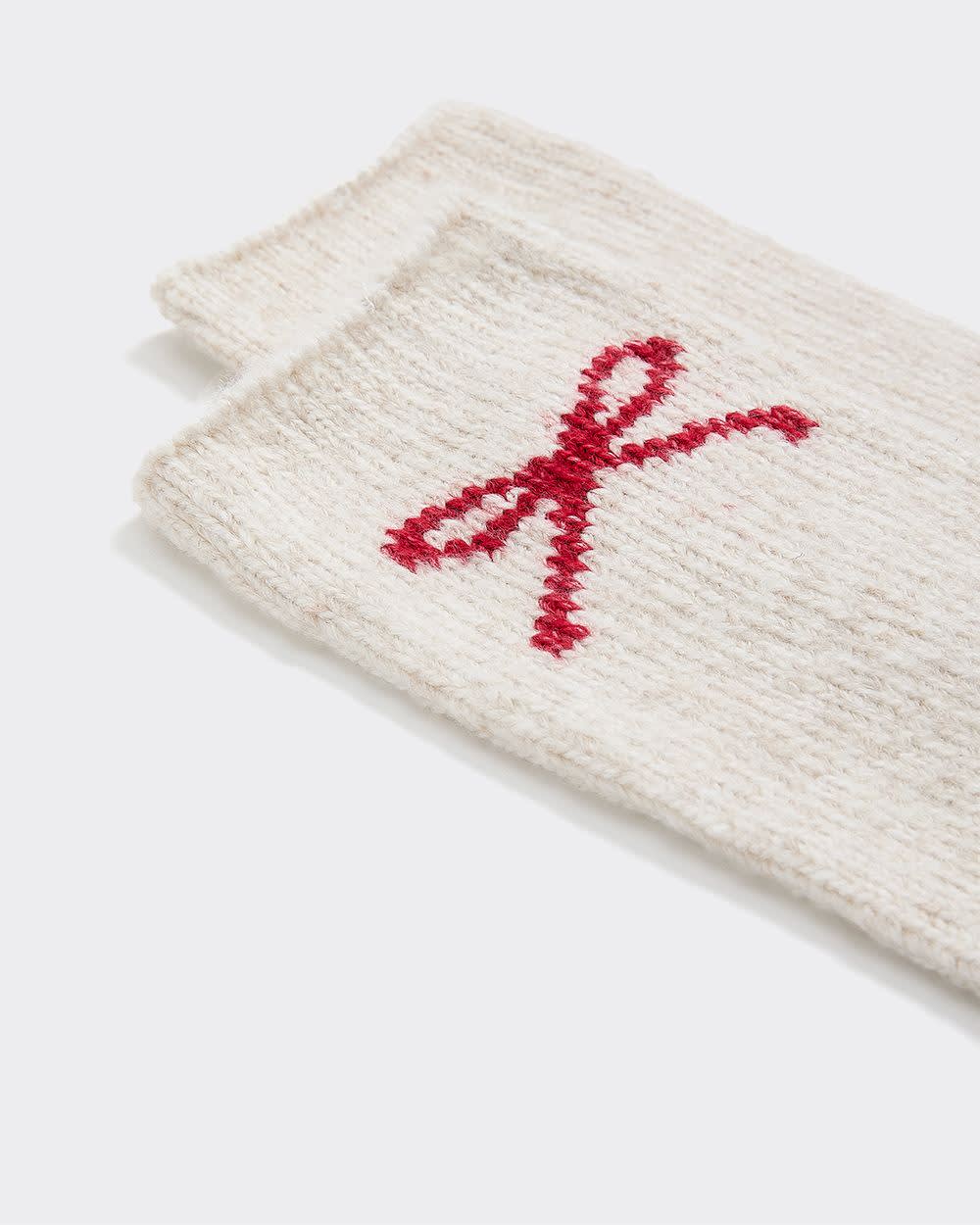 Winter Socks with Bow at Hem