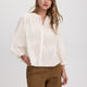3/4-Sleeve Embroidered Blouse