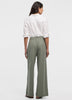 Wide-Leg High-Rise Pull-On Piqué Pant