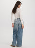 Wide-Leg High-Rise Jean with Elastic Waist