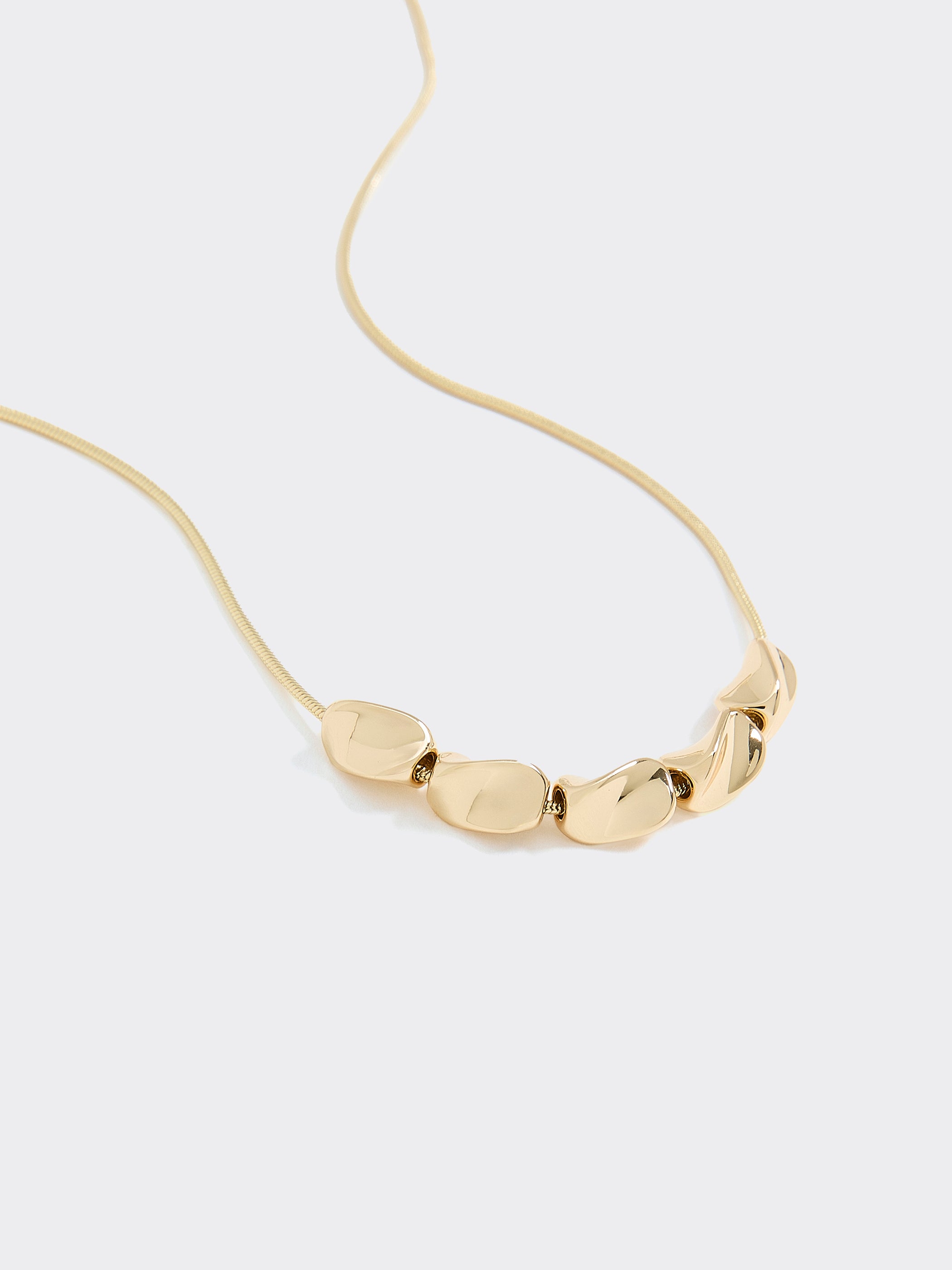 Stainless Steel Short Necklace with Twisted Beads