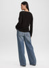 Long-Sleeve Top with Shirred Side