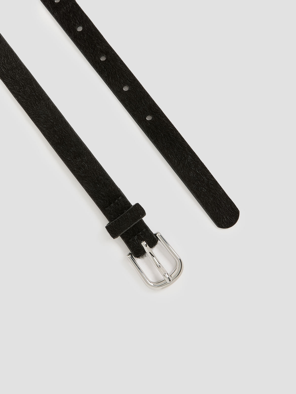 Skinny Faux Pony Hair Belt