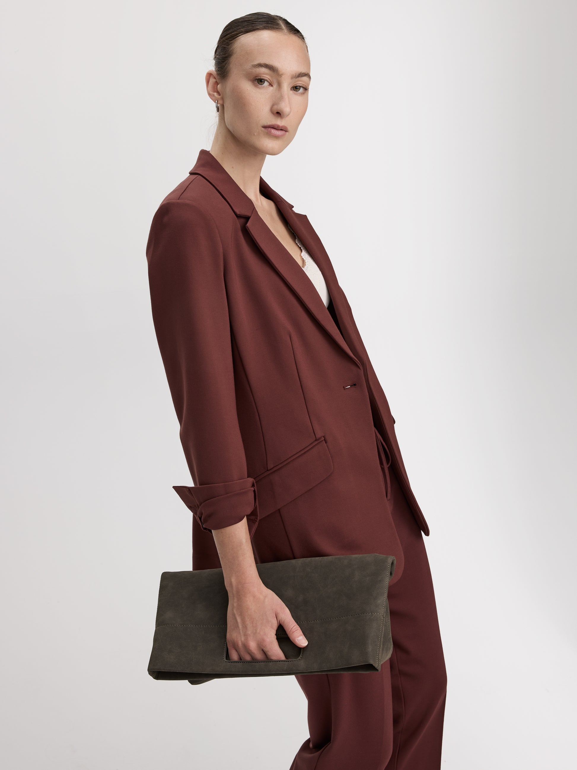 Fitted One-Button Knit Blazer - The Modern Stretch (R)