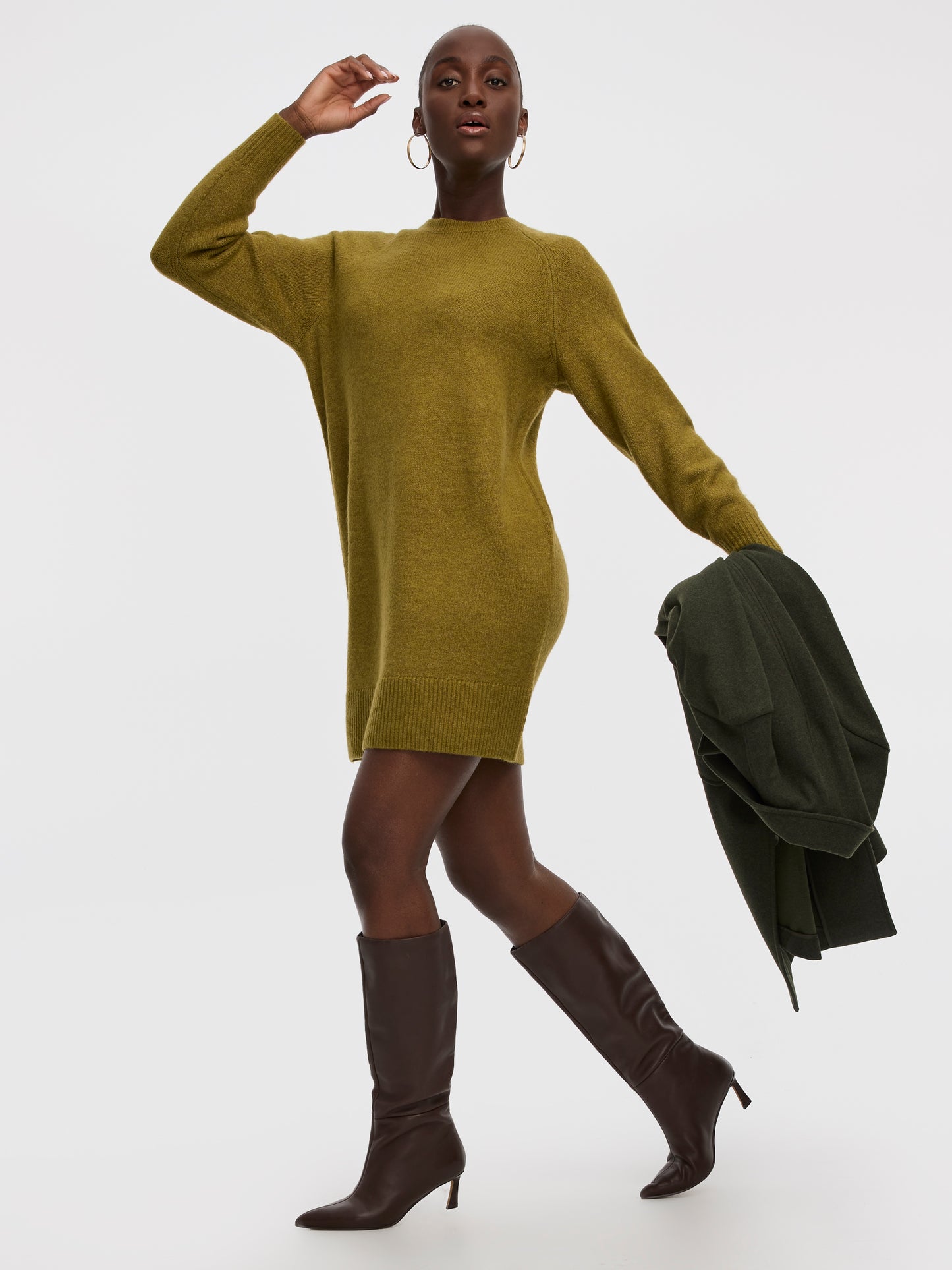 PlushSoft Long-Sleeve Crew-Neck Dress