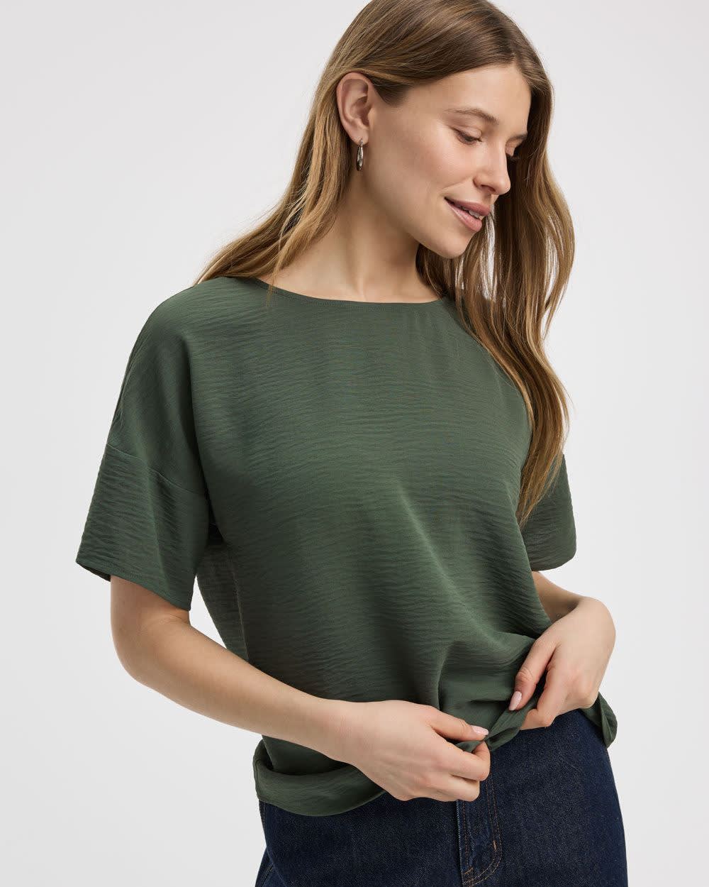 Crew-Neck T-Shirt Blouse